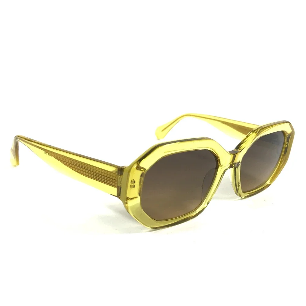 Gigi Studios Sunglasses CITRUS 6944/7 Yellow Geometric Frames with Brown Lenses